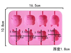 Molde silicona 8 chupetines perritos 